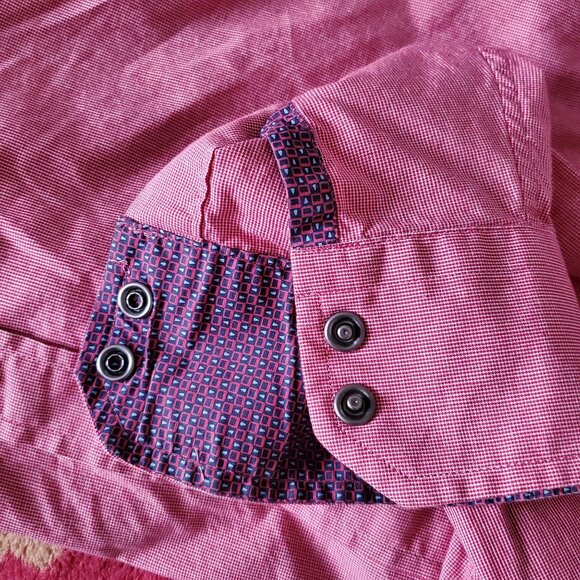 Banana Republic Men's Slim Fit Long Sleeve Casual Shirt Pink/White Size Medium - Picture 4 of 11